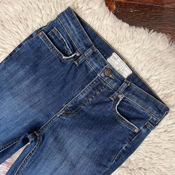 Free People Blown Out Knee Skinny Jeans Size 26S Distressed Dark Wash 26 Short - Picture 5 of 9